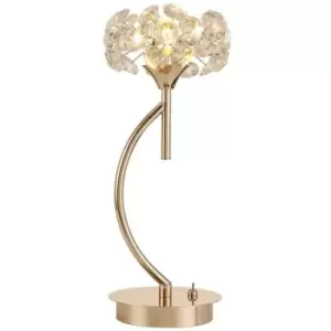 Image of Luminosa Beluga G9 Vertical Table Lamp And Crystal Shade, French Gold