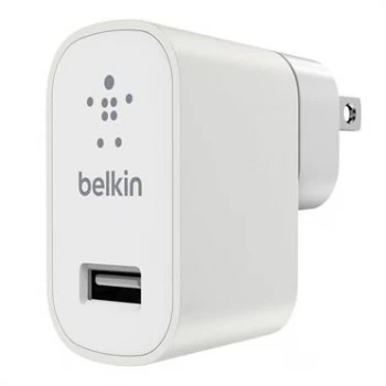 Image of Belkin Premium Mixit Fast 2.4amp Mains Charger 3 Pin UK Plug White