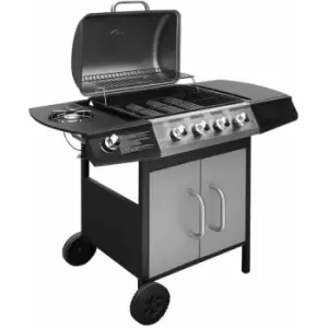 Image of vidaXL Gas Barbecue Grill 4+1 Cooking Zone Black and Silver - Silver