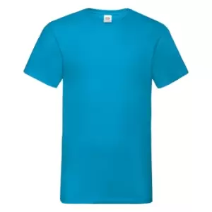 Image of Fruit Of The Loom Mens Valueweight V-Neck, Short Sleeve T-Shirt (S) (Azure Blue)