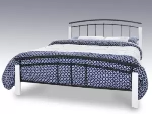 Image of Serene Tetras 4ft6 Double Black and White Metal Bed Frame