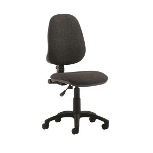 Image of Trexus Fabric Medium Back Chair Black Upholstery with Metal Frame