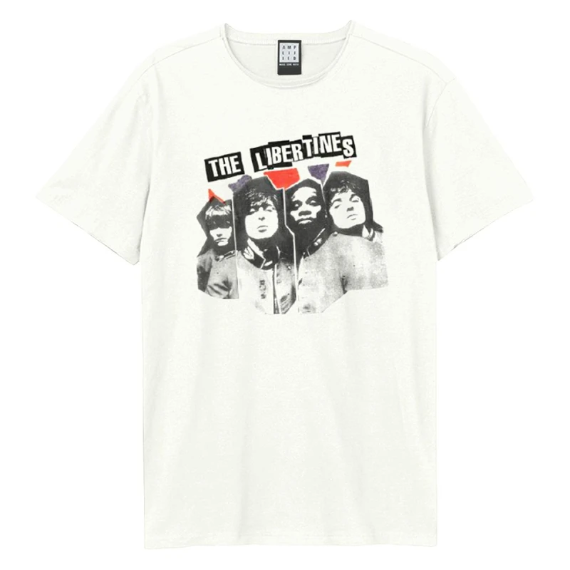 Image of Amplified Amplified Men Rip Flag Xerox The Libertines T-Shirt in White Size: X-Small White XS Male 5063750997520