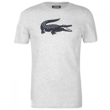 Image of Lacoste Lacoste Sport Croc Print T-Shirt, Grey, Size S, Men