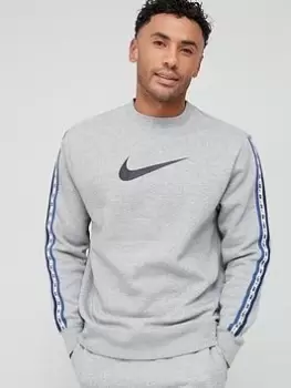 Image of Nike NSW Repeat Fleece Crew - Dark Grey, Size L, Men