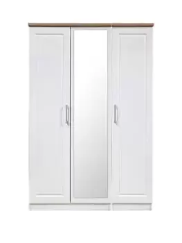 Image of Swift Regent Part Assembled 3 Door Mirrored Wardrobe