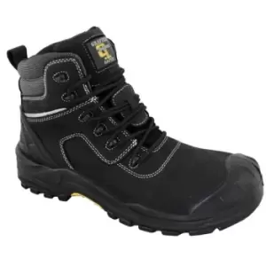 Image of Grafters Mens Leather Laced 6" Safety Boot (9 UK) (Black)