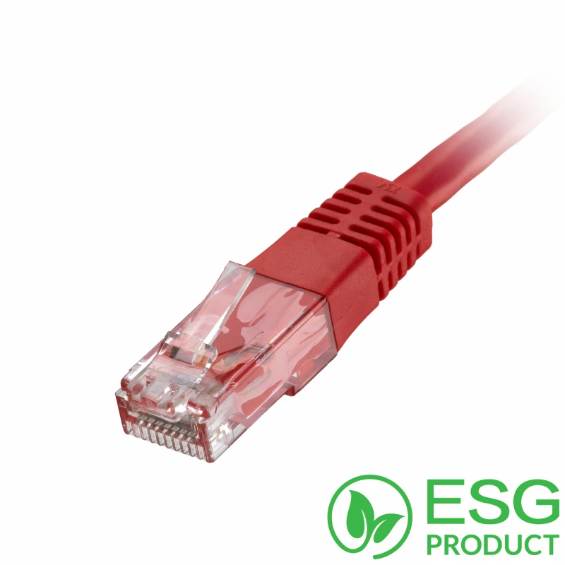 Image of Cablenet Cablenet 0.3m Cat5e RJ45 Red U/UTP PVC 24AWG Flush Moulded Booted Patch Lead (PK 100) 67-2003B