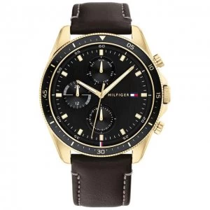Image of Tommy Hilfiger Black And Brown 'Parker' Fashion Watch - 1791836 - multicoloured