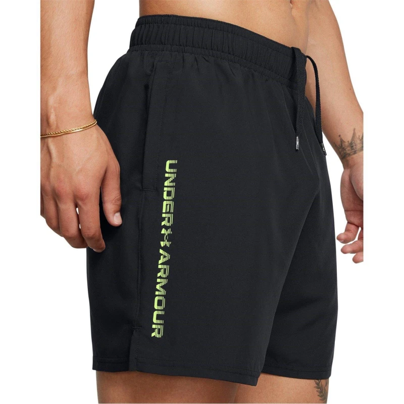 Image of Under Armour Tech Woven Wordmark Shorts Black/Morph Green M