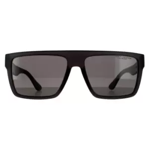 Image of Rectangle Matte Grey Grey Polarized Sunglasses