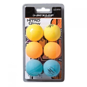 Image of Dunlop Nitro Glow Table Tennis Balls - 6 Ball