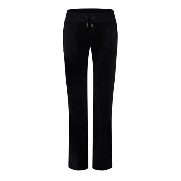 Image of JUICY COUTURE Del Ray Bottoms Slim Fit Trousers 12 (M) Black 67805703390