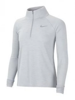Image of Nike Long Sleeve Zip Pacer Top - Smoke