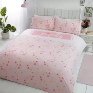 Image of Be Pretty Pink Single Duvet Cover Set Floral Bedding Quilt Set