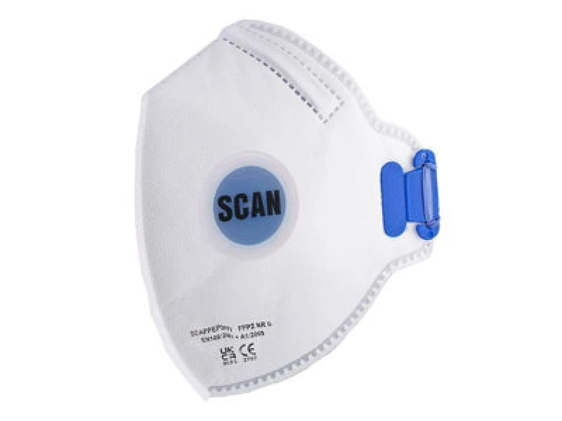 Image of Scan Ffp2 Fold Flat Disposable Mask Valved Fp2 Protection (Pack 3) Scappep2Ffv