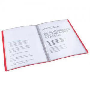 Image of Choices Translucent Display Book, A4, 40 Pockets, 80 Sheet Capacity, Red - Outer Carton of 10