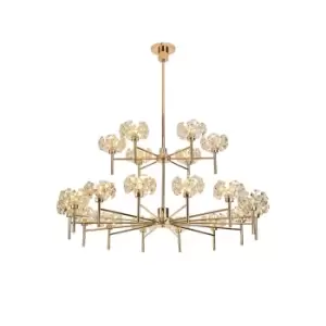 Image of Salisbury 20 Light G9 2-Tier Light With French Gold And Crystal Shade