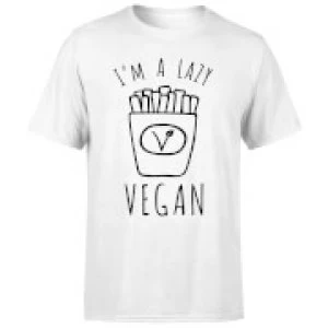 Image of Lazy Vegan Mens T-Shirt - White - 3XL