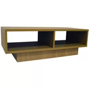 Image of Watsons - Compact Double Cubby tv Media Coffee Table - Oak - Oak
