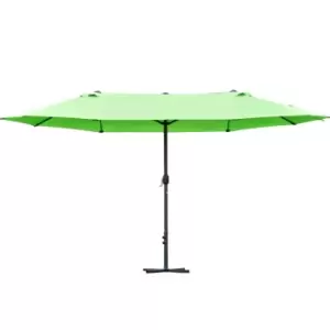 Image of Outsunny Sun Umbrella Canopy Double-side Crank Sun Shade Shelter 4.6M - Green
