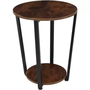 Image of Bedside table Swindon - lamp table, side table, bed side cabinet - industrial dark - industrial dark