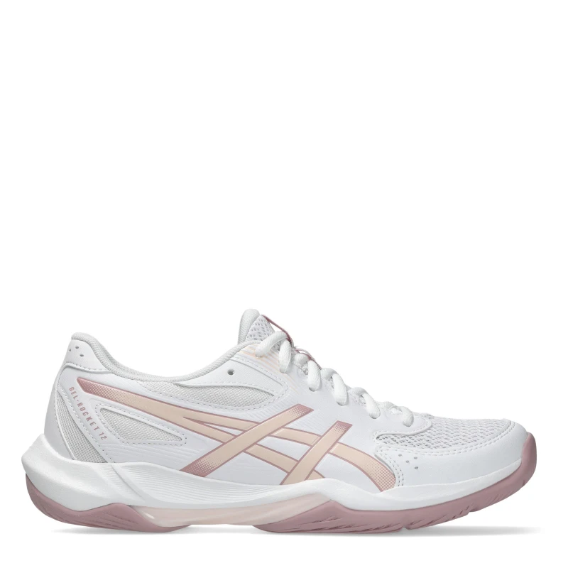 Image of Asics Womens Gel Rocket Netball Shoes White/Pink female 4 (37)