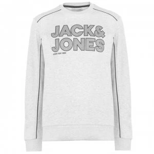 Image of Jack and Jones Crew Sharp Dex Sweatshirt - White Melange