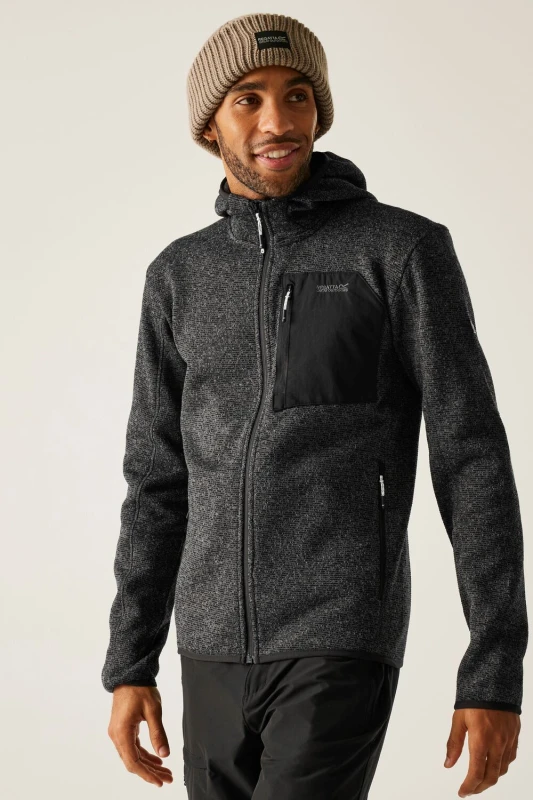 Image of Regatta Regatta Men Newhill Stretch Insulated Hooded Fleece in Light Grey Size: Medium Light Grey M Male 5063516137344