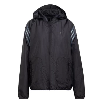 Image of adidas Run Icons 3-Stripes Hooded Running Windbreaker Wom - Black