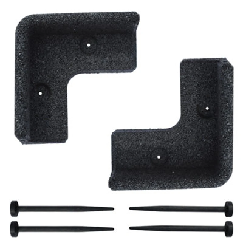 Image of Flexiborder 2 X 90 Degree Inside Corner Black - Rubber Lawn Edging Border - Garden Edging Border For Grass Lawns