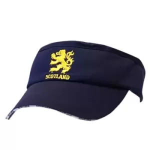 Image of Scotland Lion Embroidered Visor Cap (One Size) (Navy)