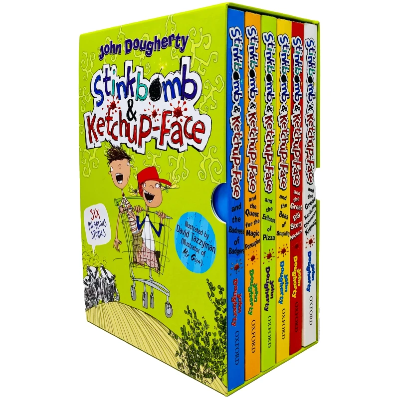 Image of Stinkbomb & Ketchup-Face Series 6 Books Collection Box Set By John Dougherty (Badness of Badgers, Quest for the Magic Porcupine) John Dougherty Books