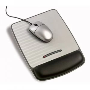 Image of 3M WR421LE Mouse pad with wrist rest Gel wrist support mat Black, Silver