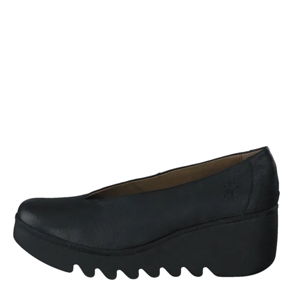 Image of Fly London Womens Beso Slip On Wedge Pump Shoes - UK 5 / EU 38 Black female PS4140BLK38