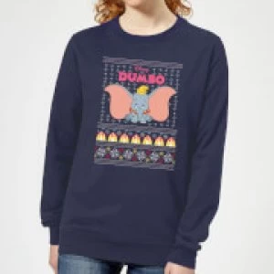 Image of Disney Classic Dumbo Womens Christmas Sweatshirt - Navy - S