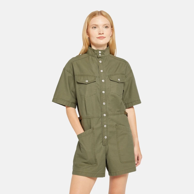 Image of Levis Womens Short-Sleeve Surplus Playsuit Olive Night female 8 (XS)