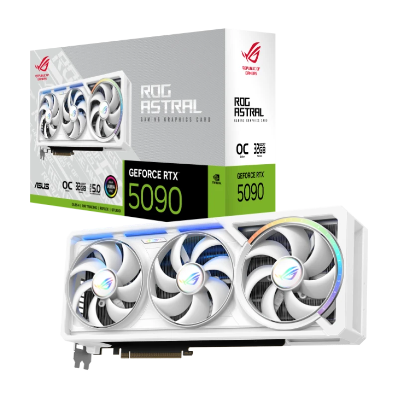 Image of ASUS ROG Astral NVIDIA GeForce RTX 5090 32GB GDDR7 OC Edition Graphics Card - White - 90YV0LWA-M0NA00