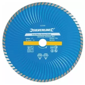 Image of Silverline - Turbo Wave Diamond Blade - 230 x 22.23mm Castellated Continuous Rim