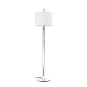 Image of Montreal Floor Lamp Round Tappered Shade White, E27