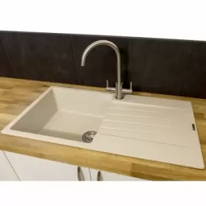 Image of Harlem10 1 Bowl Kitchen Sink Drainer Caffe Silvery Granite - Beige - Reginox