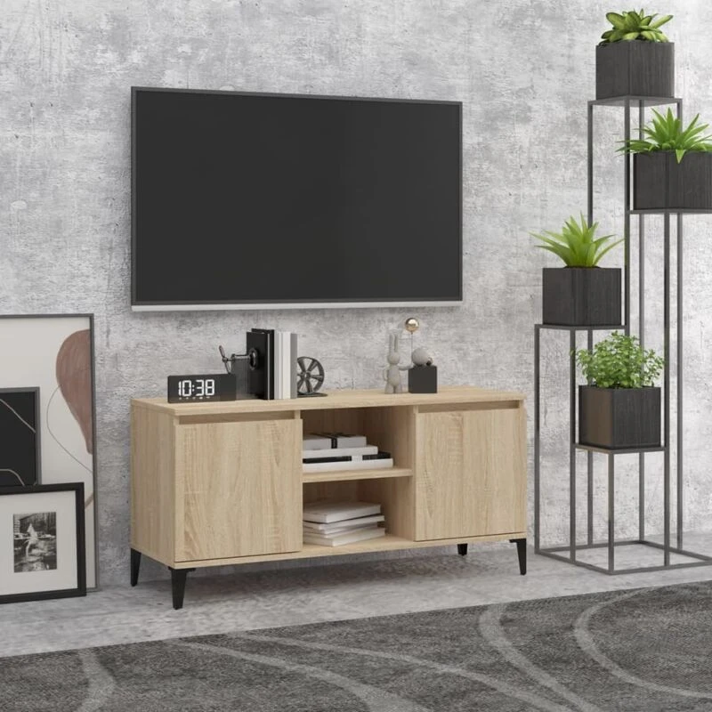 Image of VIDAXL Vidaxl - tv Cabinet with Metal Legs Sonoma Oak 103.5x35x50cm 8720286357804
