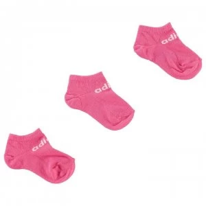 Image of adidas Essentials No Show Socks 3 Pack - Pink/White