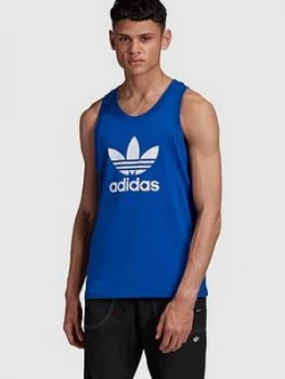 Image of adidas Originals Trefoil Tank - Blue, Size XL, Men