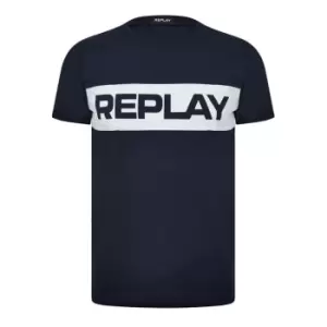 Image of Replay T Shirt - Blue