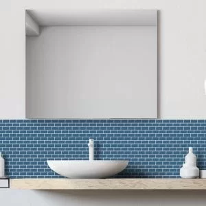 Image of House of Mosaics Mini Petrol Blue Porcelain 296x296mm Mosaic Tile