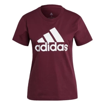 Image of adidas LOUNGEWEAR Essentials Logo T-Shirt Womens - Victory Crimson / White