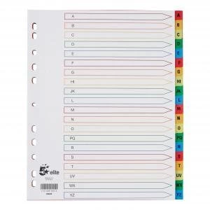 Image of Elite A4 File Dividers Multicoloured Tabs Polypropylene A Z Extra Wide