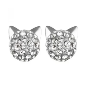 Image of Ladies Karl Lagerfeld Silver Plated Choupette Earrings