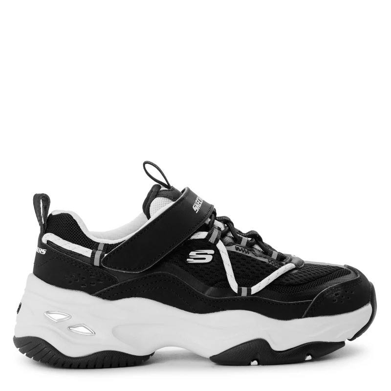 Image of Skechers Unisex Kids DLites4 Classic Low-Top Trainers Black/White unisex C10 (27.5)